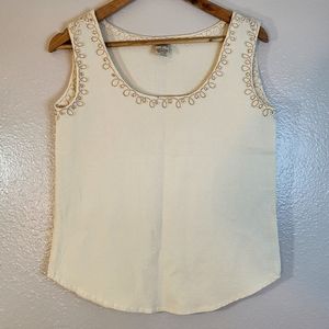 Takasami Mexican Bohemian Cotton Detailed Embroidered Sleeveless Blouse